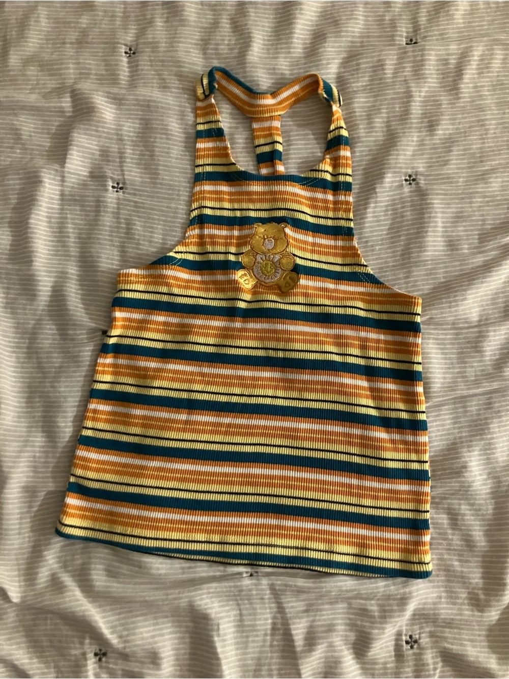 Care Bears Yellow, Teal & Orange Striped Tank Top